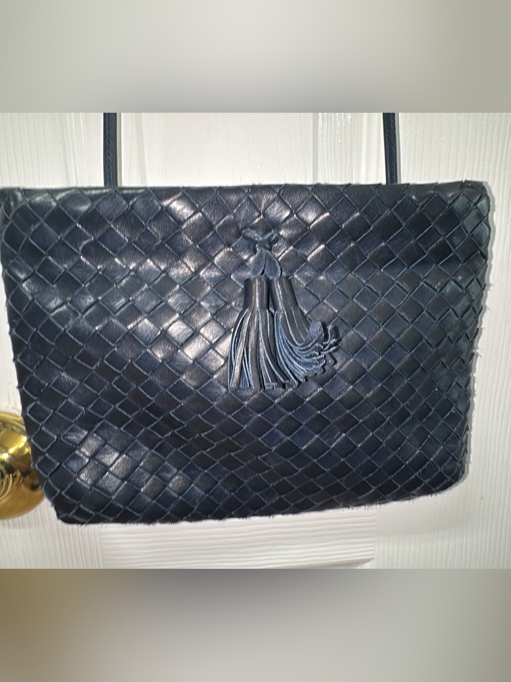 Vintage Aspects Woven Leather
Crossbody bag navy blue 7x9 (bags 21)